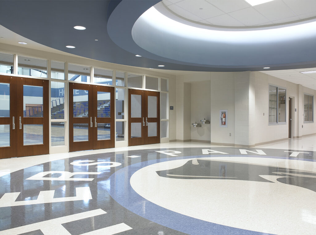 junior high school gym lobby